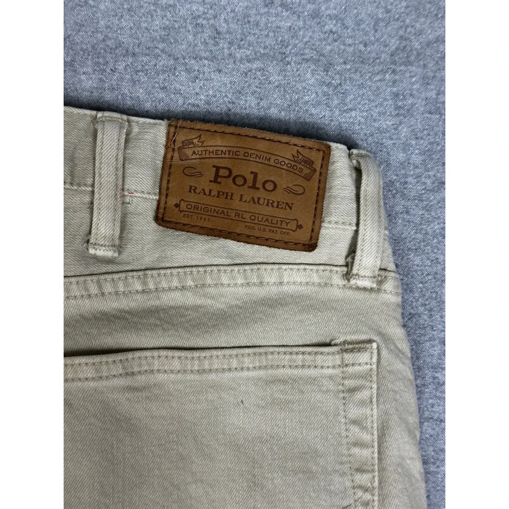 Polo Ralph Lauren Jeans Mens 38x32 Khaki Tan Classic Straight Leg Jeans